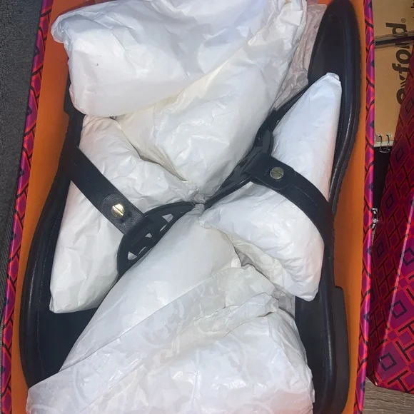 Tory Burch Black Miller Leather Sandals - Picture 6 of 15